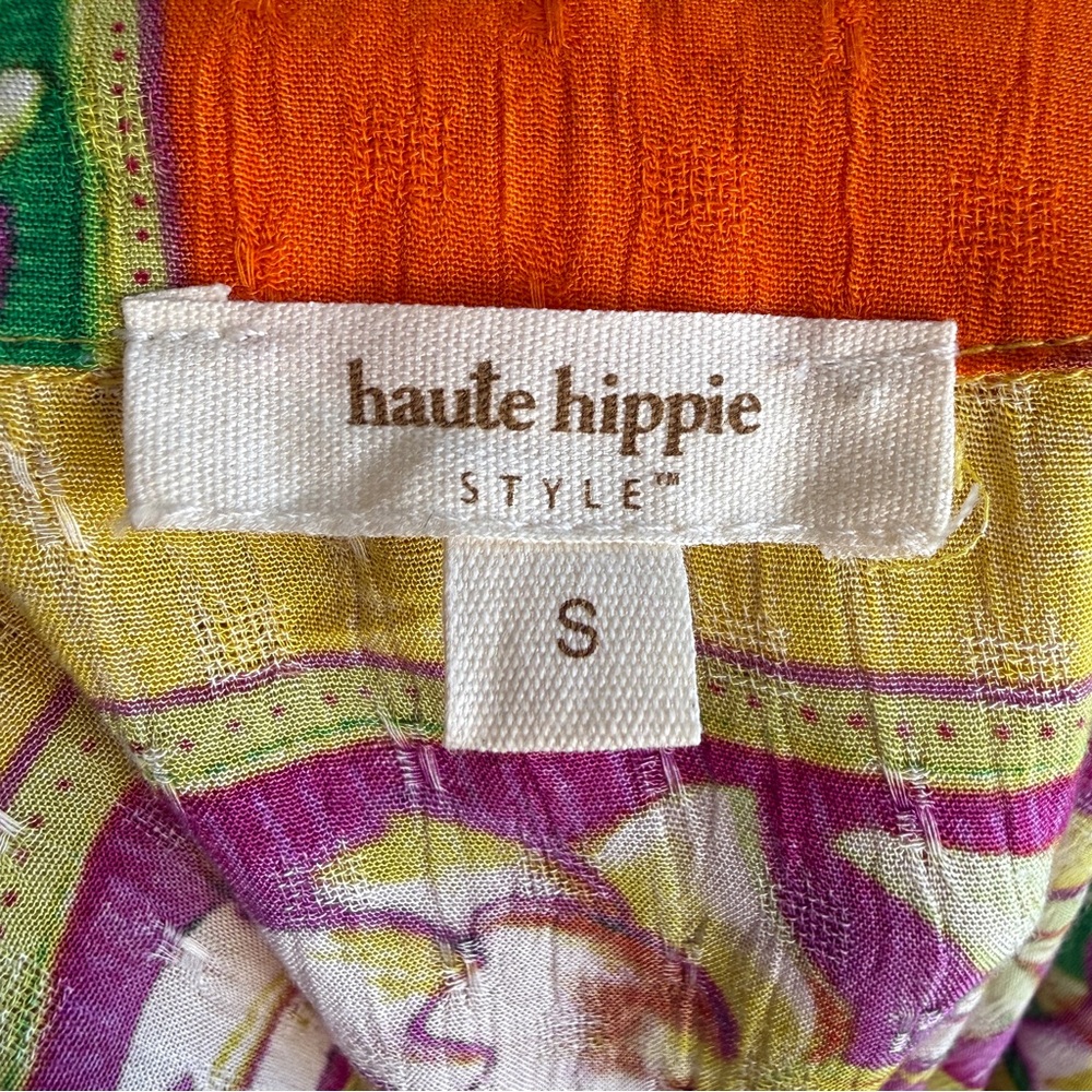 Haute Hippie Twist Front Cropped Blouse S - Picture 5 of 6